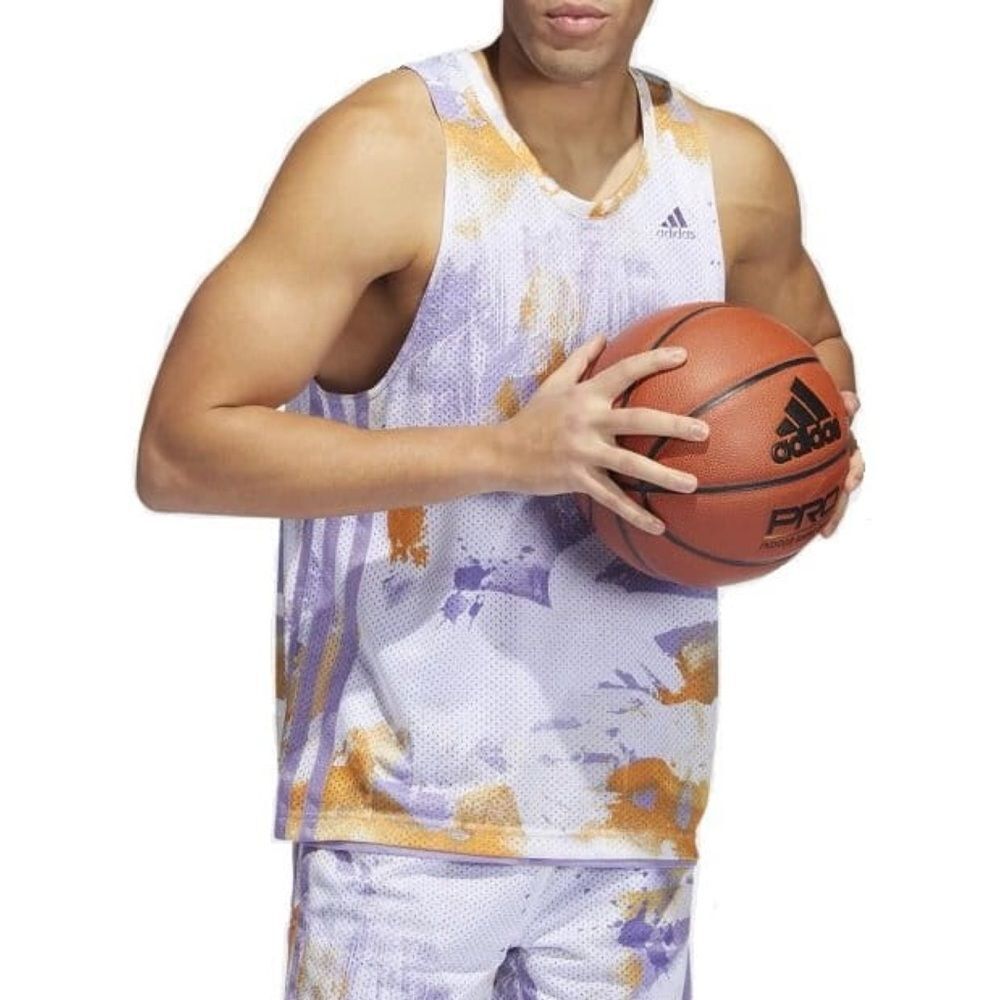 ADIDAS Q2 Mesh Basketball Jersey in White/Magic Lilac